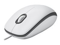 Logitech M100 Wired USB-A Mouse - White