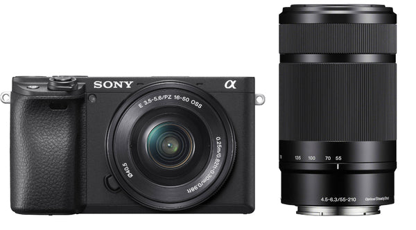 Sony A6400 + 16-50mm OSS + 55-210mm OSS (Black) - (ILCE-6400Y/B) - (α6400) - (Alpha 6400)