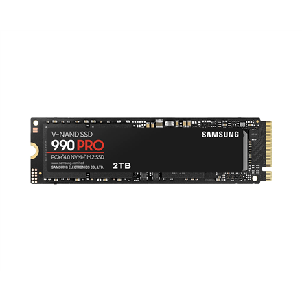 SAMSUNG 990 PRO SSD 2TB NVMe drive, writing speed up to 6900 MB/s, reading up to 7450 MB/s