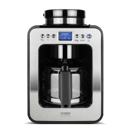 Caso - Design Compact Coffee Maker with Grinder - Pump pressure Not applicable bar - 600 W - Manual - Black/Stainless steel