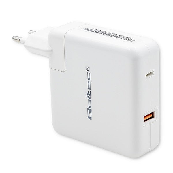 QOLTEC 51710 GaN Fast 108W USB-C Power Charger - White