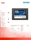 PATRIOT P220 1TB SATA III SSD - 550/500MB/s