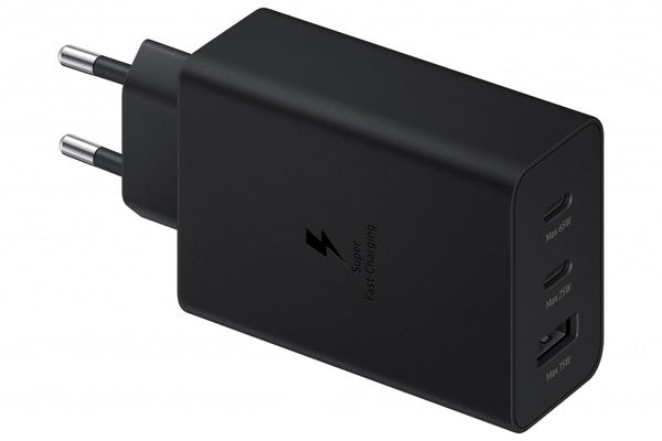 Samsung EP-T6530 65W USB-C Three-Port Fast Charging Adapter - Black