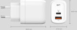 Silicon Power 30W USB-C/USB QM25 Wall Charger - White