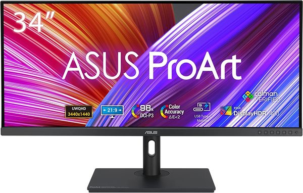 Asus ProArt Display PA348CGV Professional Monitor - 34-inch, IPS, 21:9, Ultra-wide QHD (3440 x 1440), Color Accuracy ΔE < 2, Calman Verified, 98% DCI-P3, USB-C,...