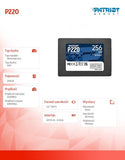 PATRIOT P220 256GB SATA3 2.5-inch SSD