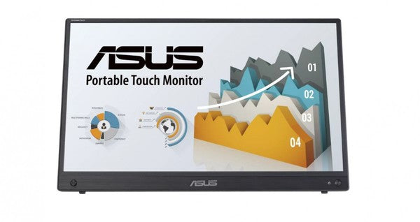 Asus ZenScreen Touch MB16AHT portable monitor - 16 inch (15.6 inch viewable) FHD (1920 x 1080), IPS, 10-point touch, Mini-HDMI, ergo kickstand, tripod socket, ...