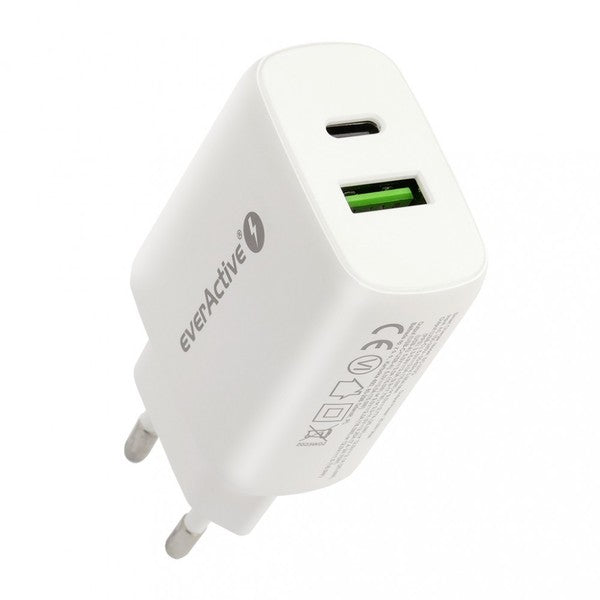 Charger 25W USB-C PD PPS & USB Quick Charge 3.0 Wall Charger - White