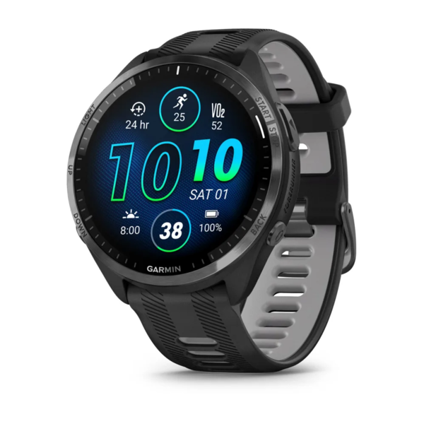 Garmin Forerunner 965 GPS Smartwatch - Carbon Gray Titanium Bezel, Black Case