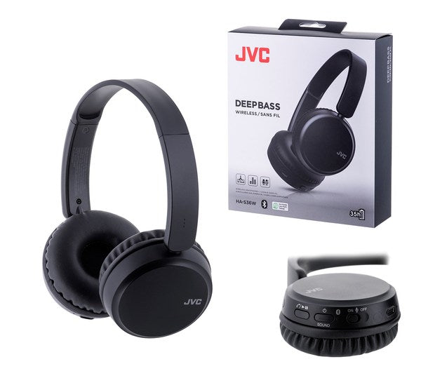 JVC HA-S36W Wireless Bluetooth Headphones - Black