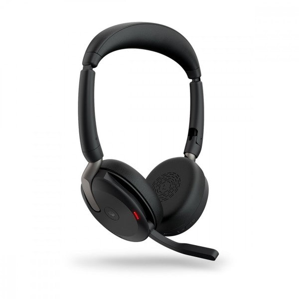 Jabra Evolve2 65 Flex MS Stereo Headset - On-Ear Bluetooth Wireless with ANC, USB-A, Black (Certified for Microsoft Teams)