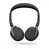 Jabra Evolve2 65 Flex MS Stereo Headset - On-Ear Bluetooth Wireless with ANC, USB-A, Black (Certified for Microsoft Teams)