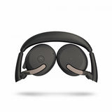 Jabra Evolve2 65 Flex MS Stereo Headset - On-Ear Bluetooth Wireless ANC USB-A Black with Wireless Charge Pad