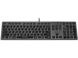 A4Tech FSTYLER FX60H USB QWERTY Keyboard - Black/Grey with White Backlight