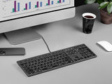 A4Tech FSTYLER FX60H USB QWERTY Keyboard - Black/Grey with White Backlight