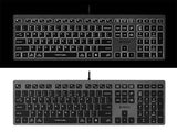 A4Tech FSTYLER FX60H USB QWERTY Keyboard - Black/Grey with White Backlight