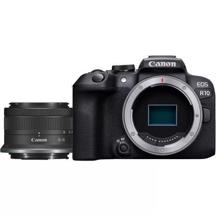 Canon - D.CAM EOS R10 RF-S 18-45 IS STM EU26 - Megapixel 24.2 MP - Image stabilizer - ISO sensitivity (max) 32000 - Wi-Fi - Video recording - Manual - CMOS ...