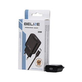 Charger 30W GaN Dual Port Wall Charger with LED Indicator (USB-A + USB-C) - Black (CC229)