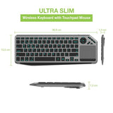TECHLY Bluetooth & 2.4GHz Wireless Dual Mode Backlit Keyboard with Touchpad for Smart TV