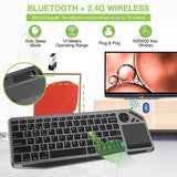 TECHLY Bluetooth & 2.4GHz Wireless Dual Mode Backlit Keyboard with Touchpad for Smart TV