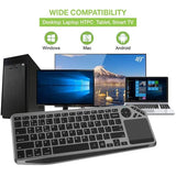 TECHLY Bluetooth & 2.4GHz Wireless Dual Mode Backlit Keyboard with Touchpad for Smart TV