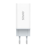 SAVIO LA-07 GaN 65W USB Wall Charger - QC4.0+, PD 3.0, White