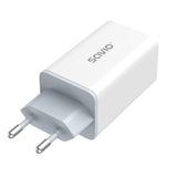 SAVIO LA-07 GaN 65W USB Wall Charger - QC4.0+, PD 3.0, White