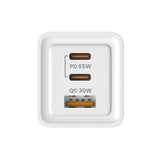 SAVIO LA-07 GaN 65W USB Wall Charger - QC4.0+, PD 3.0, White
