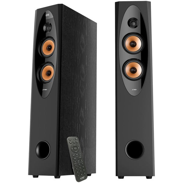 F&D T-60X PRO 2.0 Floorstanding Speakers, 120W RMS ( 60Wx2), 1'' Tweeter + 4'' Speakers x2 + 8'' Subwoofer for each channel, BT 5.3/Optical/COAXIAL/AUX/USB/K...