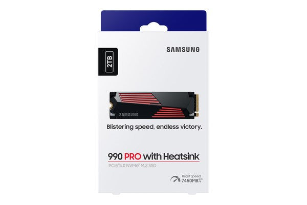 SAMSUNG 990 PRO 2TB NVMe M.2 SSD with Heatsink - PCIe 4.0, 7,450 MB/s Read