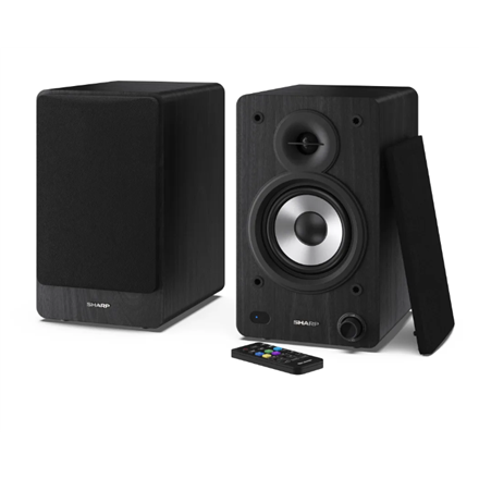 Sharp CP-SS30 Bookshelf Speakers, Black - Sharp - Speakers - CP-SS30(BK) Bookshelf - 60 W - Bluetooth - Wireless connection - Black