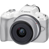 Canon EOS R50 + RF-S 18-45mm (White) + Mount Adapter EF-EOS R