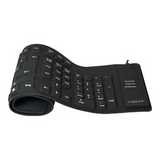 Logilink Flexible Waterproof Keyboard USB + PS/2 - ID0019A - Black