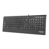 Natec Barracuda Slim USB Multimedia Keyboard - US Layout, Black