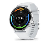 Garmin Venu 3 Smartwatch - Silver Stainless Steel Bezel, White Stone Case, Silicone Strap