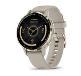 Garmin Venu 3S Light Gold Stainless Steel Bezel with Teal Case and Silicone Strap