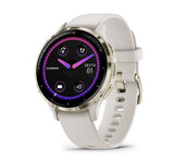 Garmin Venu 3S Light Gold Stainless Steel Bezel with Gray Pink Case and Silicone Strap