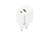 NATEC Ribera 20W USB-A+USB-C Power Delivery Wall Charger - White