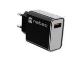 NATEC Ribera 18W USB-A Wall Charger - Black