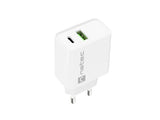 NATEC Ribera 20W USB-A+USB-C Power Delivery Wall Charger - White
