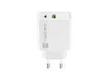 NATEC Ribera 20W USB-A+USB-C Power Delivery Wall Charger - White