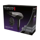 Remington D3190S Ionic Hair Dryer - 2200W, 3 Heat Settings, Diffuser - Grey/Black