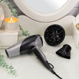 Remington D3190S Ionic Hair Dryer - 2200W, 3 Heat Settings, Diffuser - Grey/Black