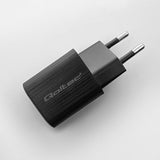 QOLTEC 50764 GaN ULTRA 35W Dual Port Charger - USB-C PD & USB-A - Black