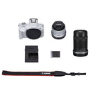 Canon EOS R50 + RF-S 18-45mm IS STM (White) + RF-S 55-210mm IS STM