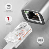 AXAGON ADE-TXCA Compact USB 3.2 Gen 1 Gigabit Ethernet Adapter - USB-C to USB-A, Red