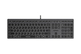 A4Tech FSTYLER FX60H USB QWERTY Keyboard - Black/Grey with White Backlight