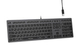 A4Tech FSTYLER FX60H USB QWERTY Keyboard - Black/Grey with White Backlight