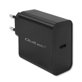 QOLTEC 50766 GaN ULTRA 65W Dual Port Charger - USB-C PD & USB-A - Black