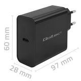Qoltec 52379 65W USB-C PD Fast Charger - Black